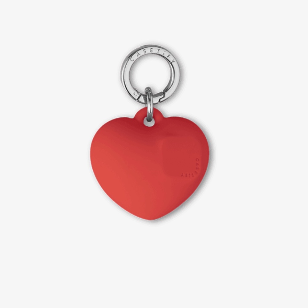 casetify - Charm Keychain - Puffy Heart in Cherry Red